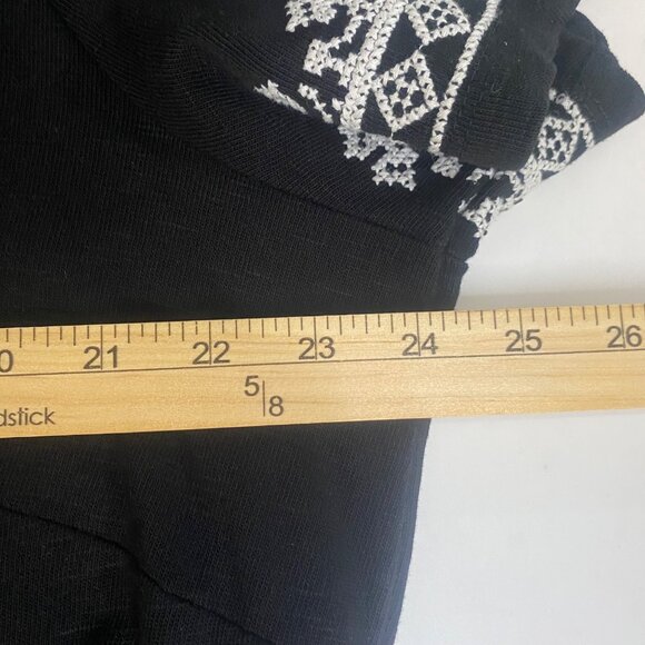 Talbots‎ Midi Shift Dress Woman 2X Black Embroidered Cotton Pockets - Picture 10 of 11